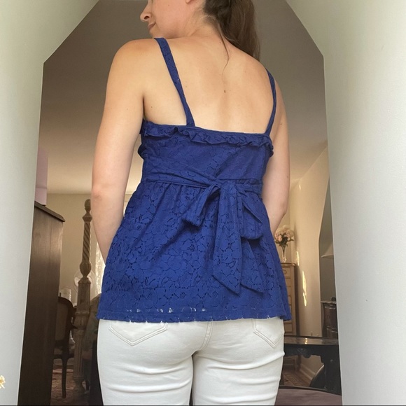 The Limited Cobalt Blue Lace Top - Picture 2 of 13